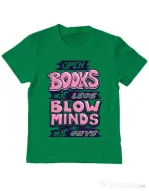 Tricou ADLER copil Open books Verde mediu