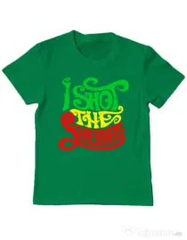 Tricou ADLER copil I shot the sheriff Verde mediu