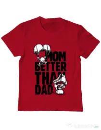 Tricou ADLER copil Mom better than dad Rosu