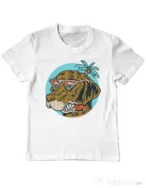 Tricou ADLER copil Chill dog Alb