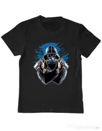 Tricou ADLER copil Graffiti gas mask Negru