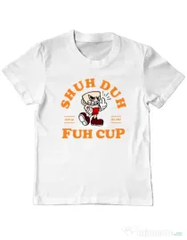 Tricou ADLER copil Shut the fuh cup Alb
