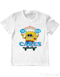 Tricou ADLER copil No one cares Alb
