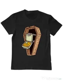 Tricou ADLER copil Horror pizza Negru