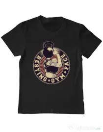 Tricou ADLER copil Resting gym face Negru