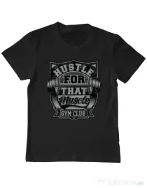 Tricou ADLER copil Hustle for that muscle Negru