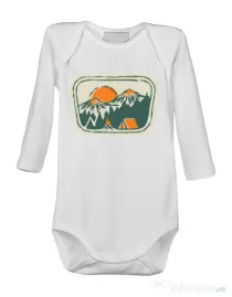 Baby body Camping badge Alb