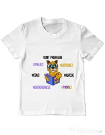 Tricou ADLER copil Sacoșa profesor Alb