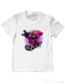 Tricou personalizat copil Squid Boy Alb