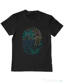 Tricou personalizat copil Beach Neon Negru