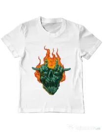Tricou personalizat copil METAL HEADS Alb