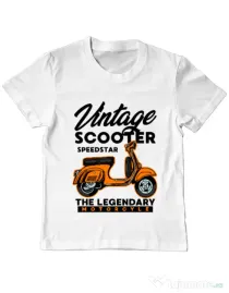Tricou personalizat copil SCOOTER SPEEDSTAR Alb
