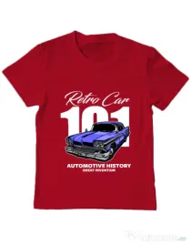 Tricou personalizat copil RETRO CAR 101 Rosu
