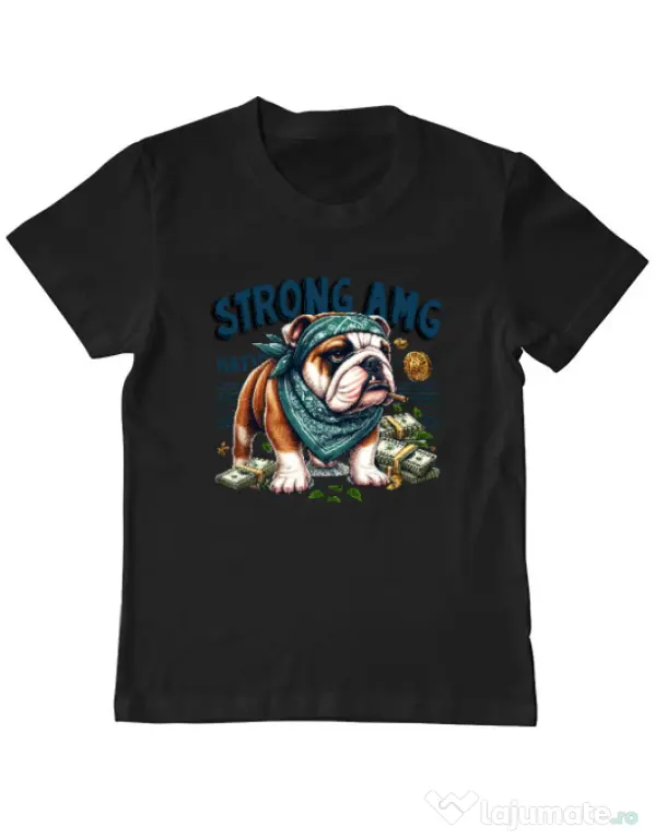 Tricou personalizat copil BULLDOG 09 Negru