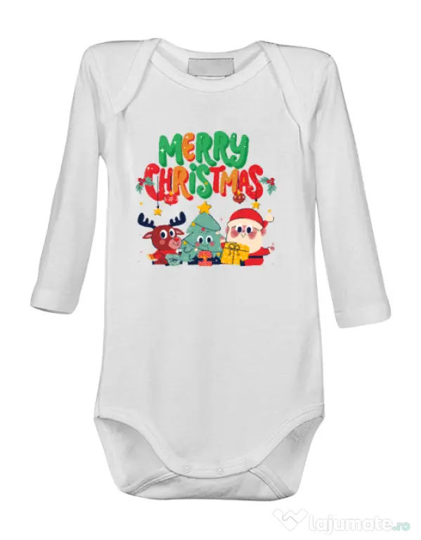 Baby body Hei, prietenii mei de Crăciun! Alb