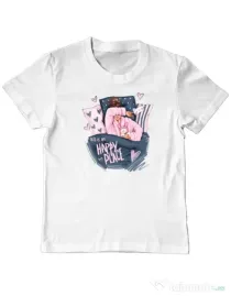 Tricou personalizat copil happy place Alb