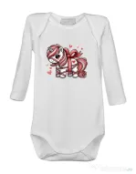 Baby body Cute ponny Alb