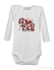 Baby body Cute ponny Alb
