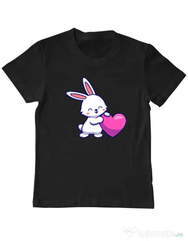 Tricou personalizat copil LOVE BUNNY Negru
