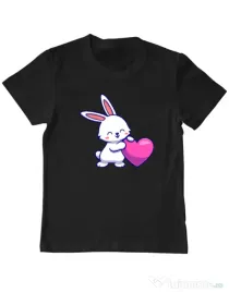 Tricou personalizat copil LOVE BUNNY Negru