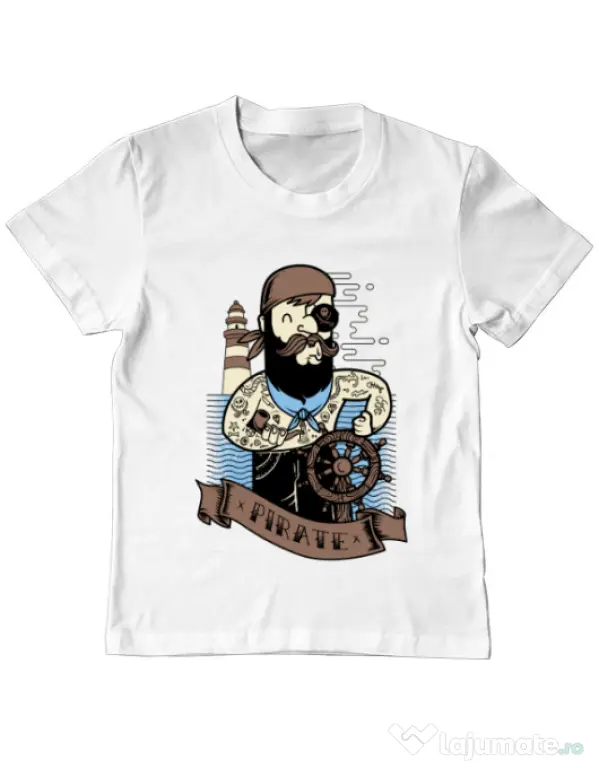 Tricou ADLER copil Adventure of the Sea Alb