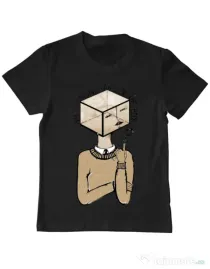 Tricou ADLER copil Am I thinking outside the box Negru