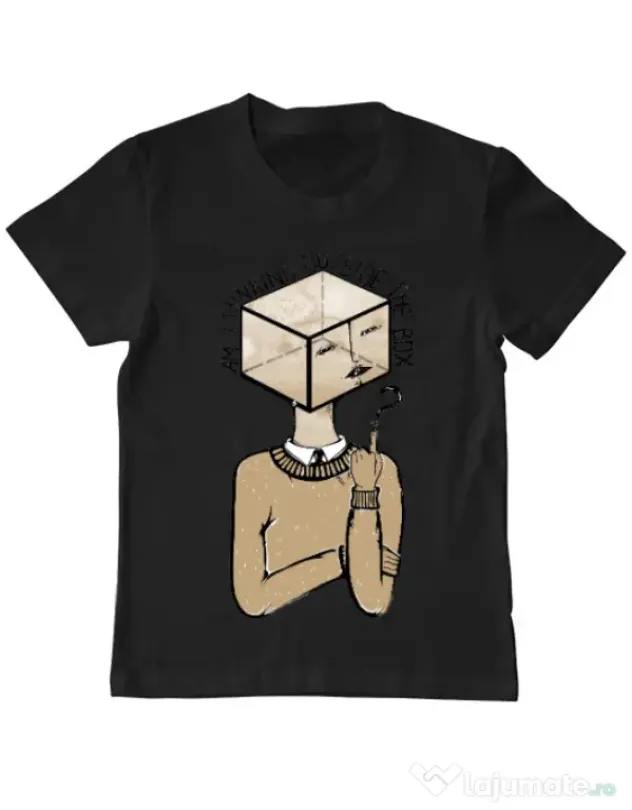 Tricou ADLER copil Am I thinking outside the box Negru