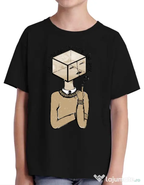 Tricou ADLER copil Am I thinking outside the box Negru
