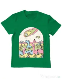 Tricou ADLER copil Asteroid Verde mediu