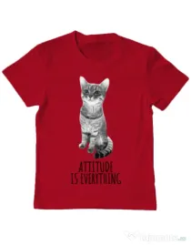 Tricou ADLER copil Attitude is everything Rosu