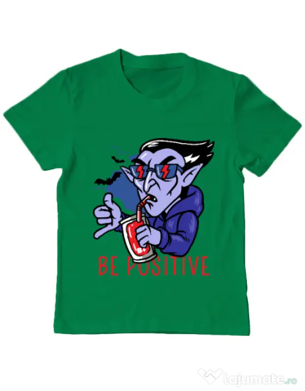 Tricou ADLER copil Be positive Verde mediu