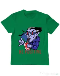 Tricou ADLER copil Be positive Verde mediu