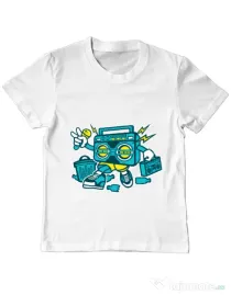Tricou ADLER copil Boombox Alb