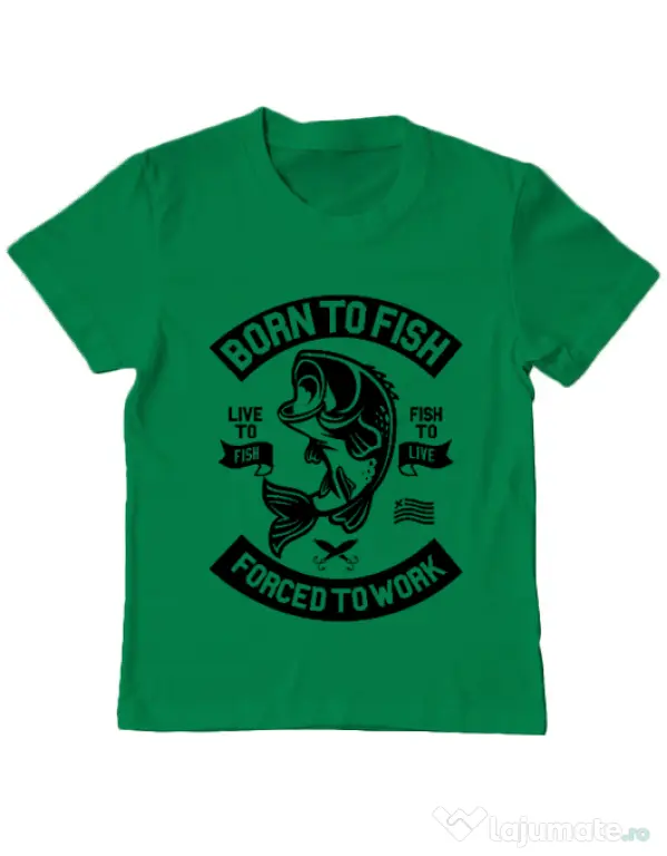Tricou ADLER copil Born To Fish Verde mediu