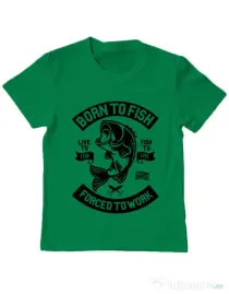 Tricou ADLER copil Born To Fish Verde mediu