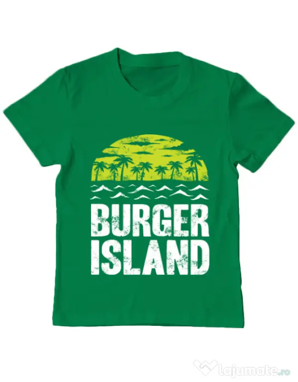 Tricou ADLER copil Burger island Verde mediu