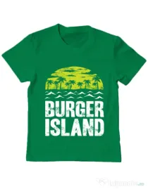 Tricou ADLER copil Burger island Verde mediu