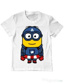 Tricou ADLER copil Captain minion Alb