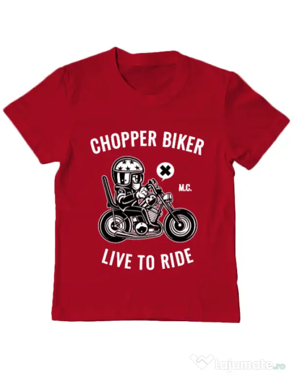 Tricou ADLER copil Chopper biker Rosu