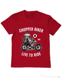 Tricou ADLER copil Chopper biker Rosu