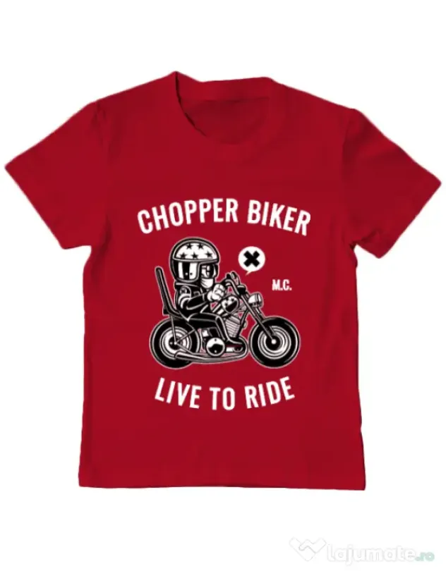 Tricou ADLER copil Chopper biker Rosu