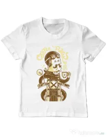 Tricou ADLER copil Coffee Racer Alb