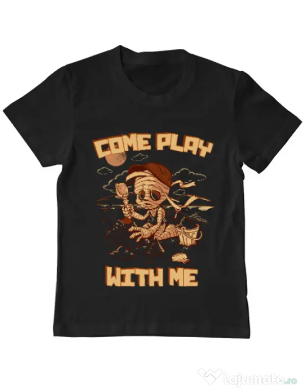 Tricou ADLER copil Come play with me Negru