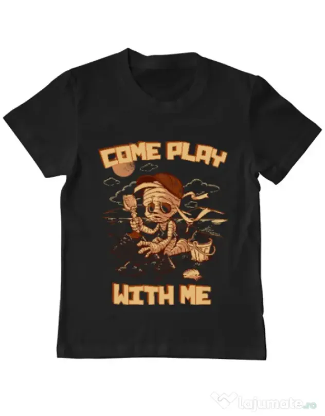 Tricou ADLER copil Come play with me Negru