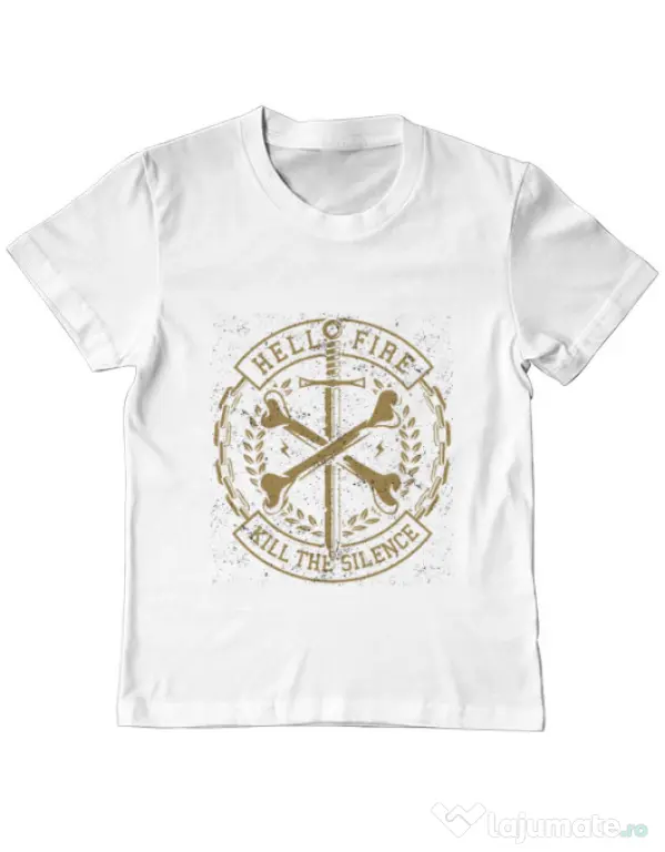 Tricou ADLER copil Cross Bones Alb