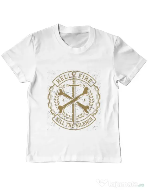 Tricou ADLER copil Cross Bones Alb