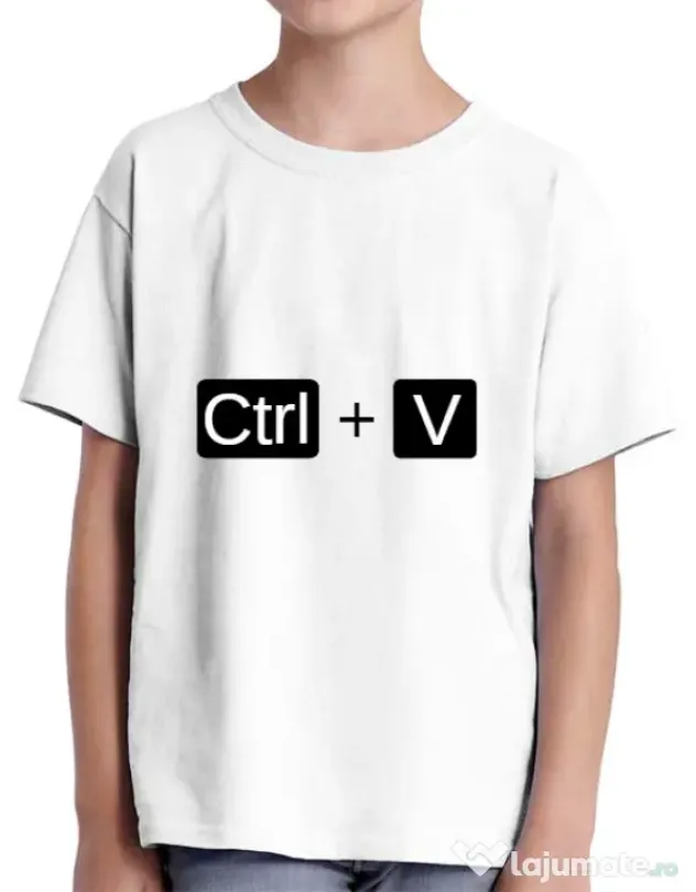 Tricou ADLER copil Ctrl Paste Alb
