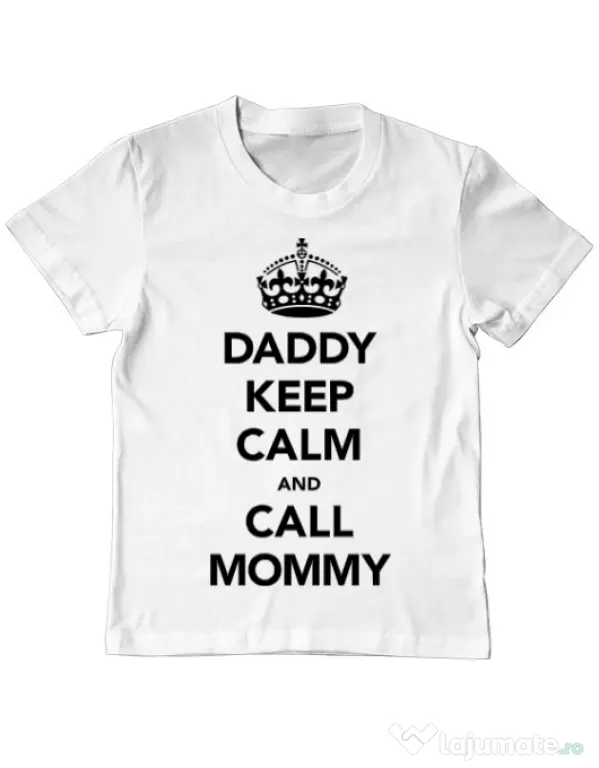 Tricou ADLER copil Daddy keep calm Alb