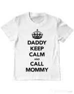 Tricou ADLER copil Daddy keep calm Alb