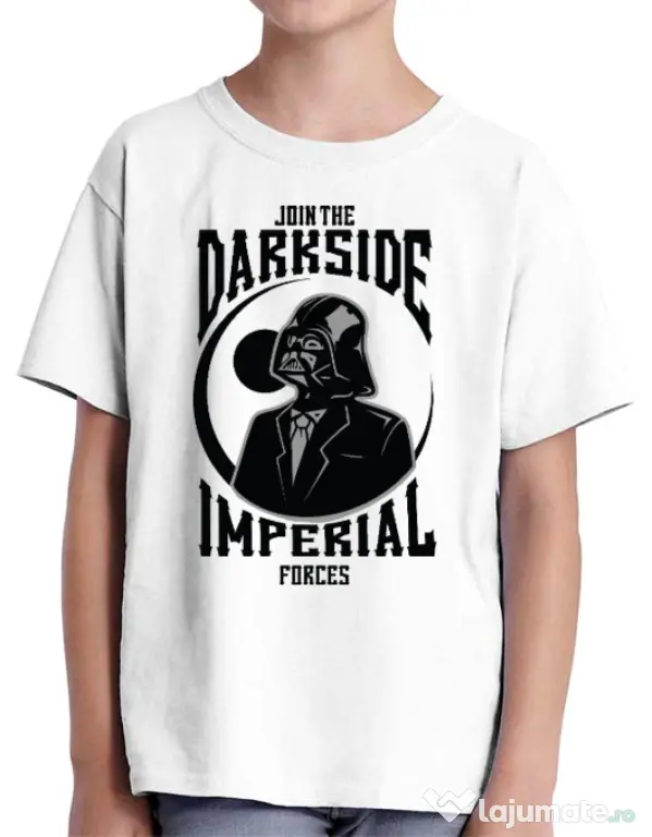 Tricou ADLER copil Darkside Alb
